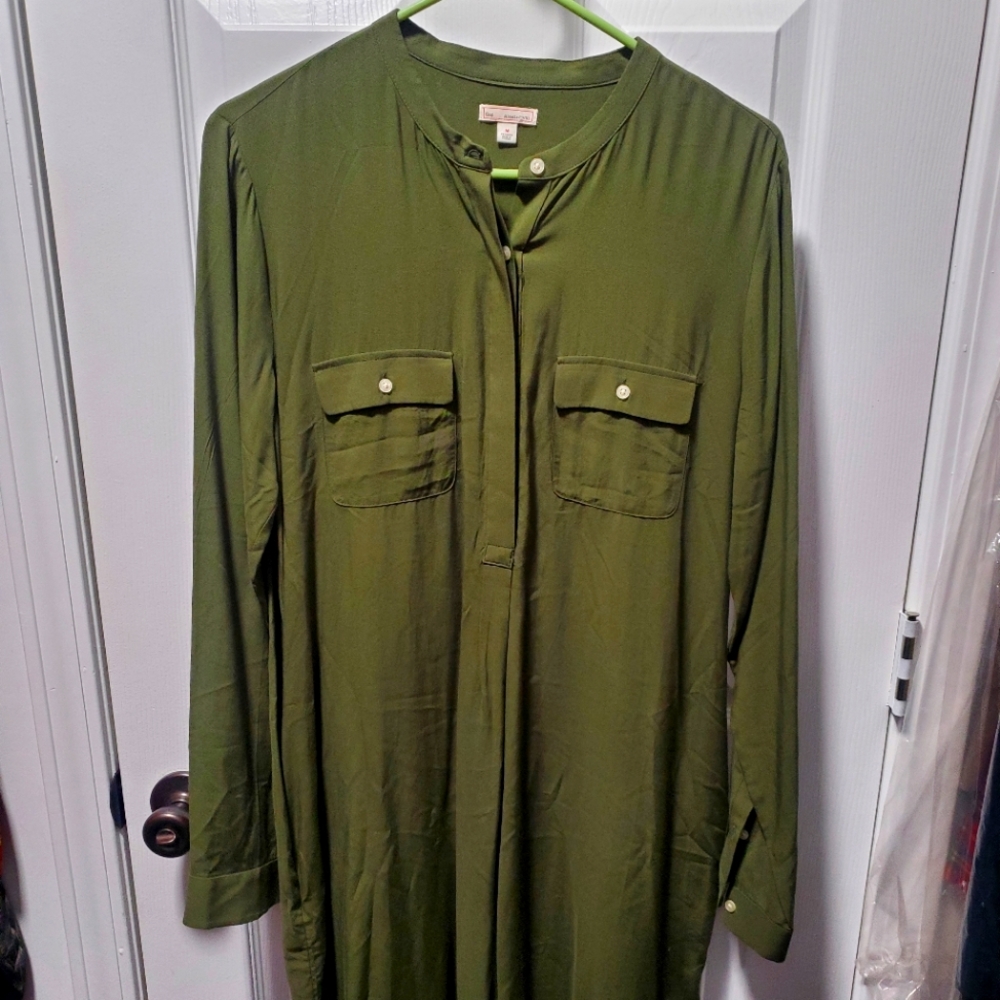 Gap green shirt dress